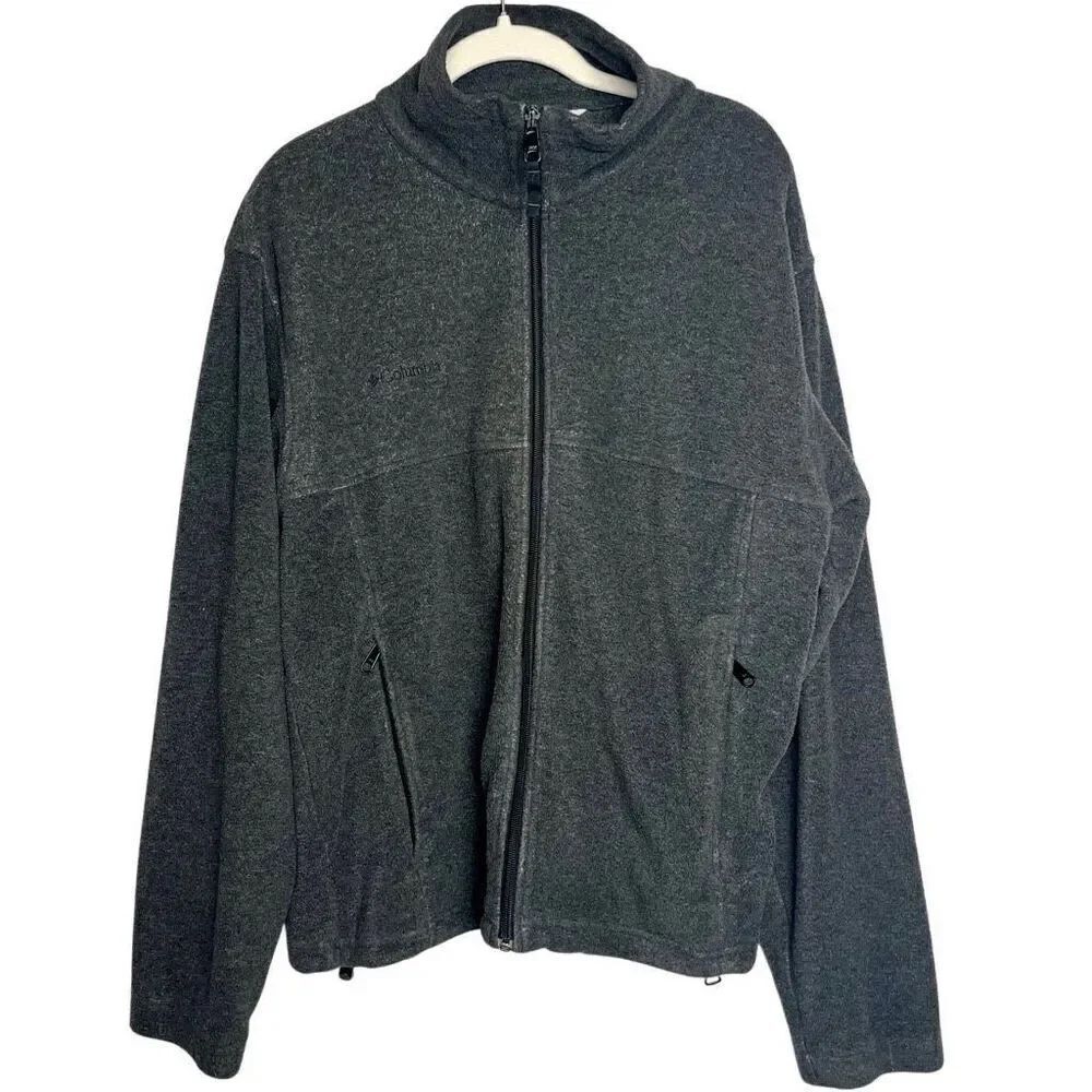 Columbia Steen Mountain Gray Full Zip Fleece Jacket Medium